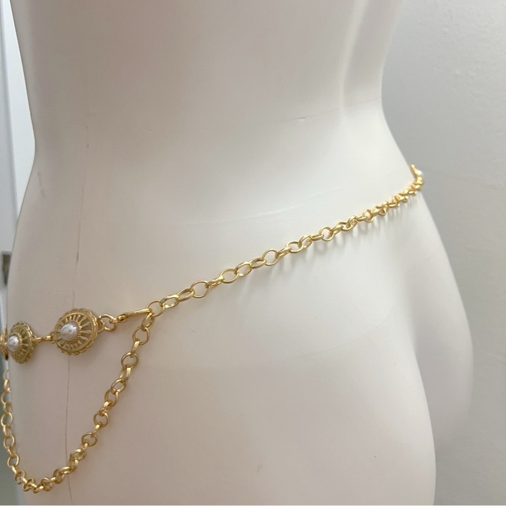Vintage Style Layered Gold Chain Belt Dress Sweater Belt Womens Accessories - Picture 9 of 13